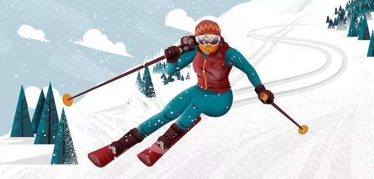 Woman skiing