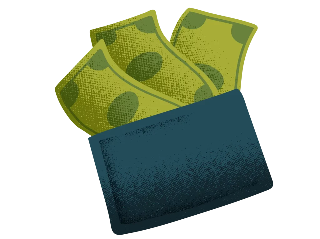 Picture of a wallet and money