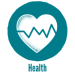 Icon with the word "Health".