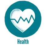 Icon with the word "Health".