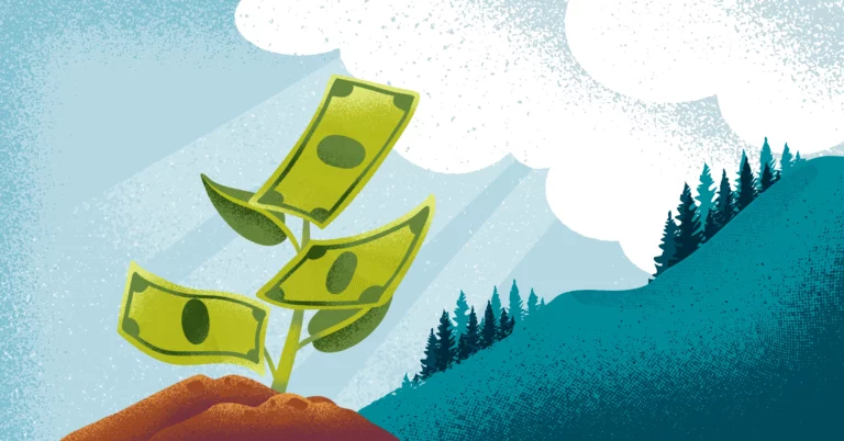 money growing from ground