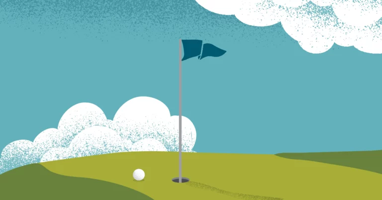 golf green with flag