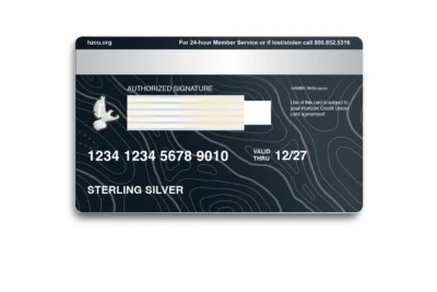 Image of the back of a Horizon credit card sample.