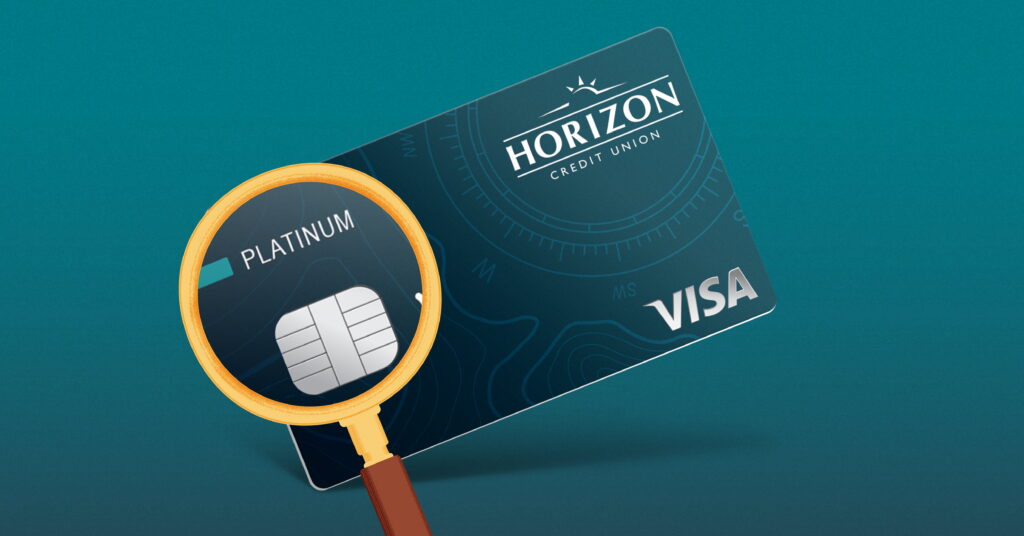 credit card with a magnifying glass over it