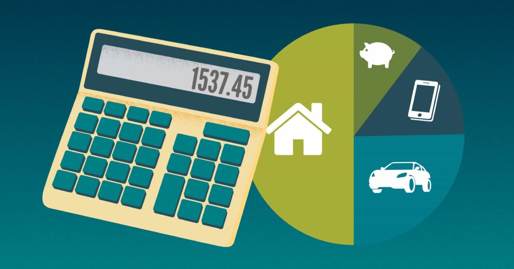 calculator and pie chart