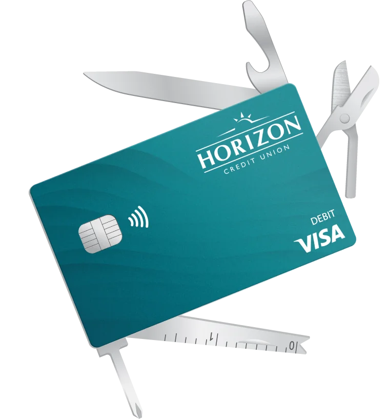multiple tools attached to card