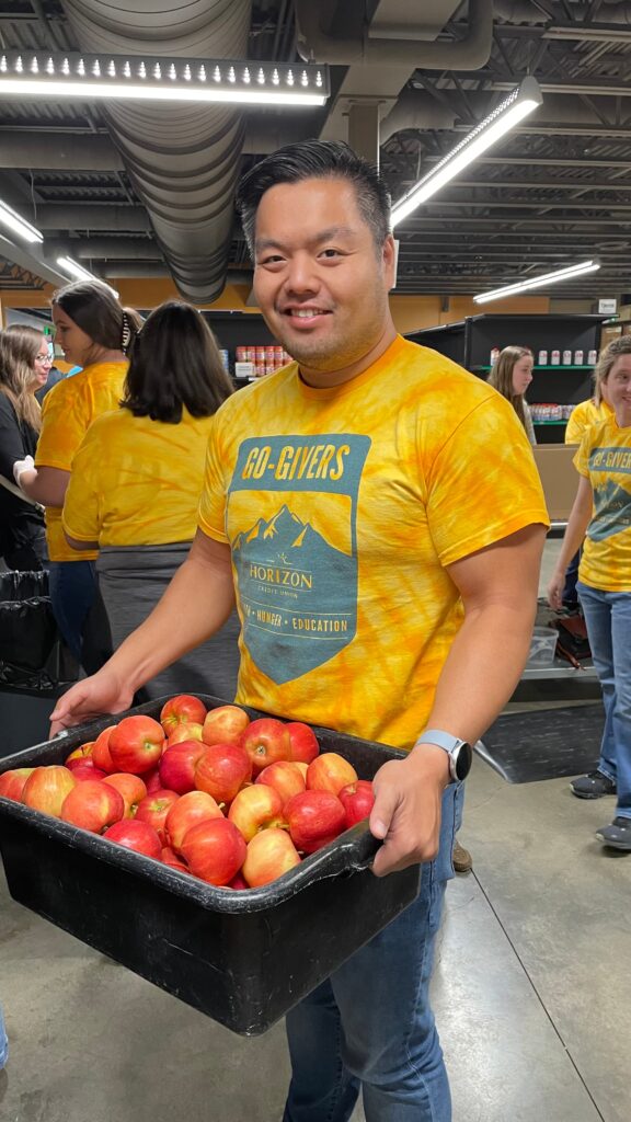 Volunteering at the food bank