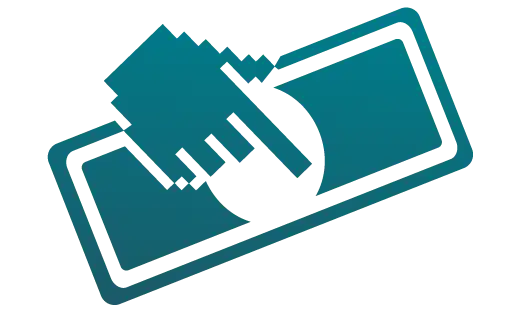Icon of a digital hand holding money