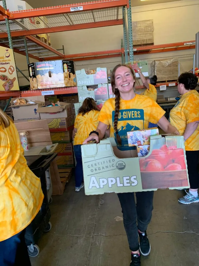 Volunteer smiling