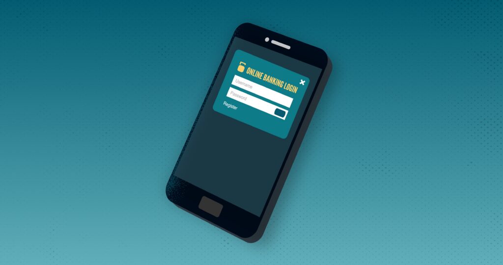 Online banking login on phone