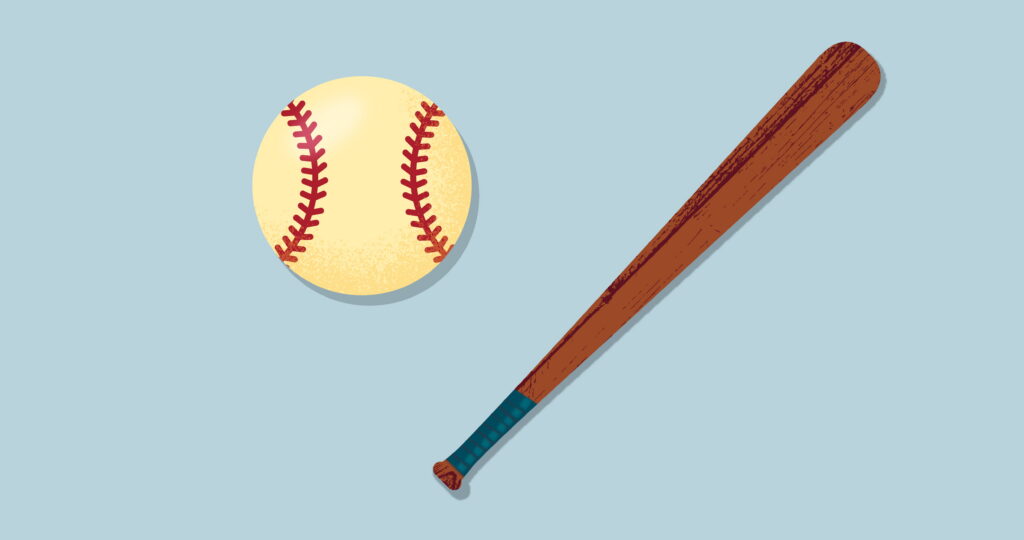 Baseball bat and baseball